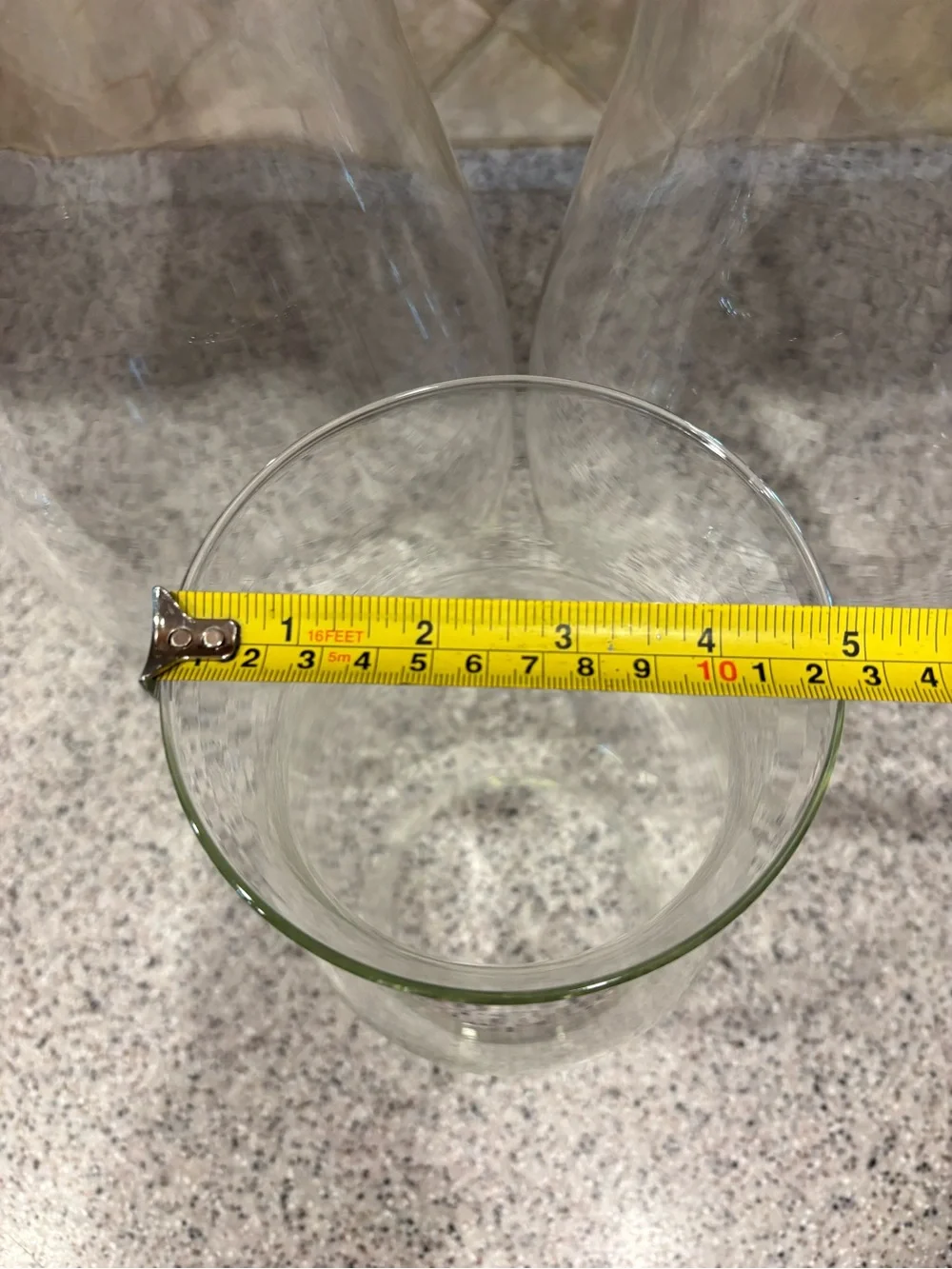 Clear Glass Hurricane Vase - Elegant Curved Design